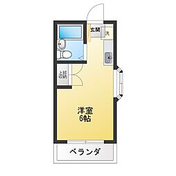 ハートランド大宮 2階ワンルームの間取り