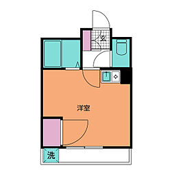 ブックC棟 3階ワンルームの間取り