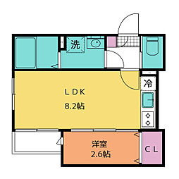 KEIAI RESIDENCE 北大宮 1階1LDKの間取り