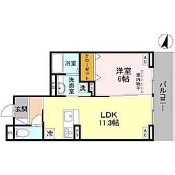 さいたま市北区土呂町1丁目アパート 1LDKの間取図画像