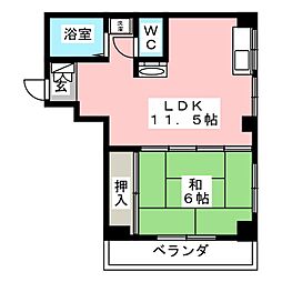 メゾン七里 1LDKの間取図画像