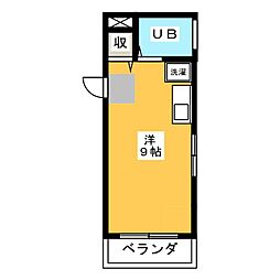 コンフォート東町1 ワンルームの間取図画像