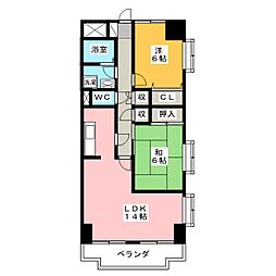 サウスウッド 2LDKの間取図画像