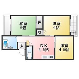 ビッグ武蔵野与野 3DKの間取図画像