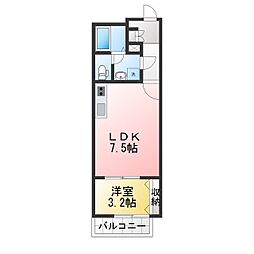 Arietta TAKINISHI 1LDKの間取図画像