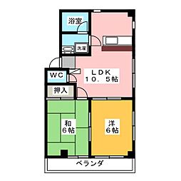 ニアーハイム七里 2LDKの間取図画像