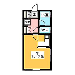 第9アーベルハイツ 1Kの間取図画像