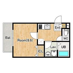 (仮称)ジーメゾン加茂宮 1Kの間取図画像