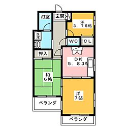 サンドラアーレ大宮 3DKの間取図画像