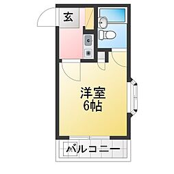 緑町共和ビル 1Kの間取図画像