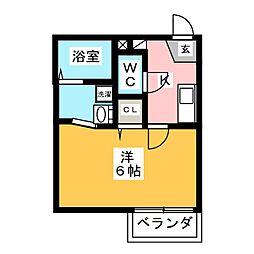 ユイマール春日部 1Kの間取図画像