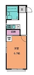 パールハイツ鶴ヶ島ＶＯＬ2 2階1Kの間取り
