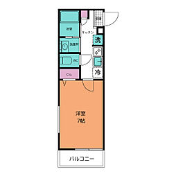 エフプレスト岸町 3階1Kの間取り