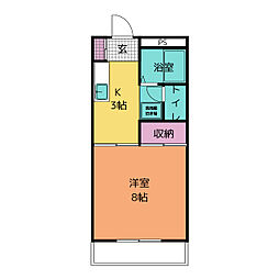 第2メイプルタウン 3階1Kの間取り