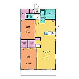メゾン　イル　ウエスト 3階1SLDKの間取り