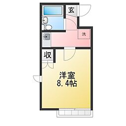 ハイツサザンクロス 1Kの間取図画像