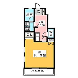 パレットハウス 1Kの間取図画像
