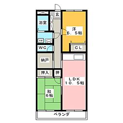 パールヒル川越 2SLDKの間取図画像