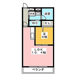 リヴェール北坂戸 1LDKの間取図画像