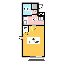 ハイツサザンクロス 1Kの間取図画像