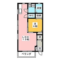 ジェルミスクウェア2 1LDKの間取図画像
