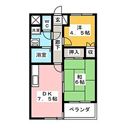 グリーンヒルアドバンス 2DKの間取図画像