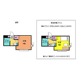 サクシード月吉 1Kの間取図画像