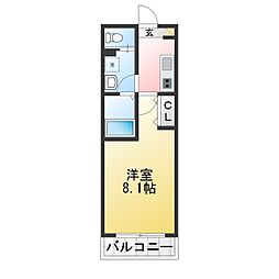 川越市稲荷町アパート 1Kの間取図画像