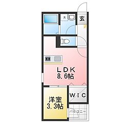 Le Calme 1LDKの間取図画像