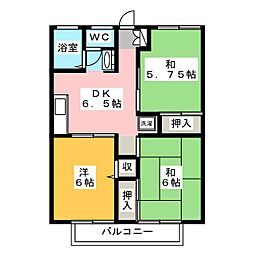 グレースコート1 3DKの間取図画像