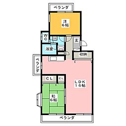 高橋マンション 2LDKの間取図画像