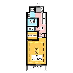 ルネスエスポワール 1Kの間取図画像