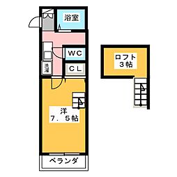 アートパレス豊田3 1Kの間取図画像