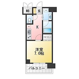 ソライエアイル新河岸 1Kの間取図画像