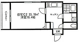 サンテルフィナ 1Kの間取図画像
