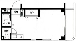 倉光ハイム ワンルームの間取図画像
