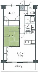 ソレイユ東 2LDKの間取図画像