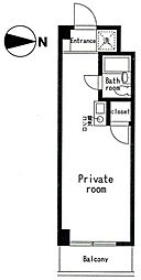 パレス・アルカディア ワンルームの間取図画像