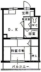 ロビンハイツ 1DKの間取図画像