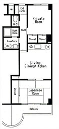 ウインパレス弐番館 2LDKの間取図画像