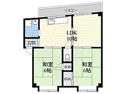 アドバンス香里 2LDKの間取図画像