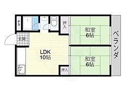 ロイヤルハイツ木村 2LDKの間取図画像
