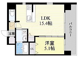 大阪モノレール本線 門真市駅 徒歩9分の賃貸マンション 7階1LDKの間取り