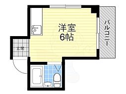 ワンダーハウス萱島 ワンルームの間取図画像