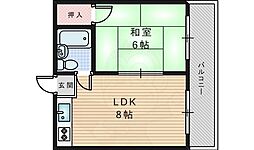 シティハイツ中町 1DKの間取図画像