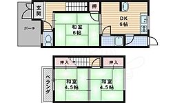 京阪本線 寝屋川市駅 徒歩18分の賃貸一戸建て 1階3DKの間取り