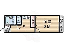 メゾン金城 1Kの間取図画像