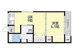 元町マンション 1LDKの間取図画像