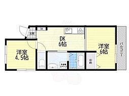 ハイツフェニックス 2DKの間取図画像