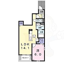 ラカーサクラーダ 1LDKの間取図画像